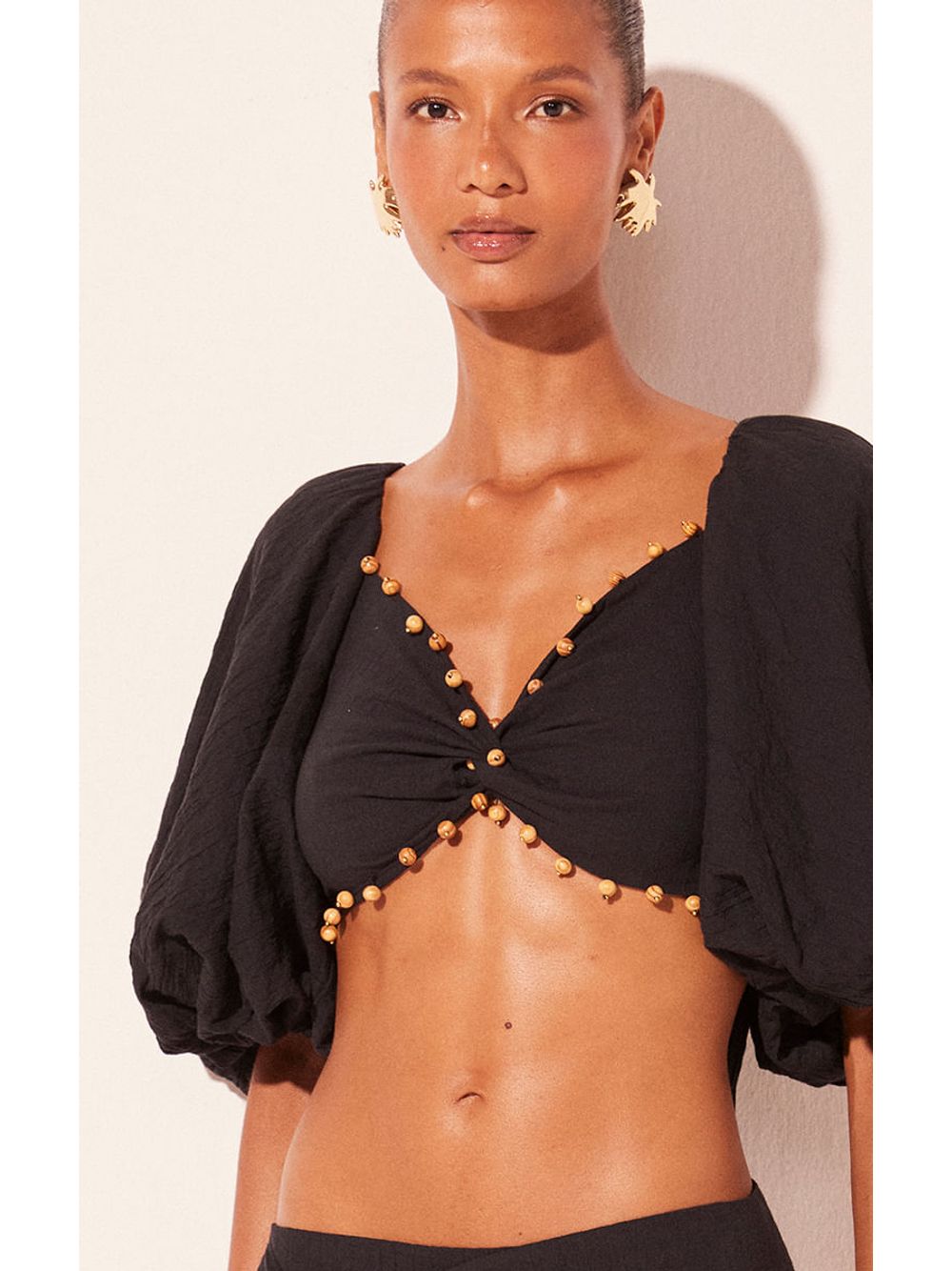 Água de Coco — Top Cropped Boêmio Preto