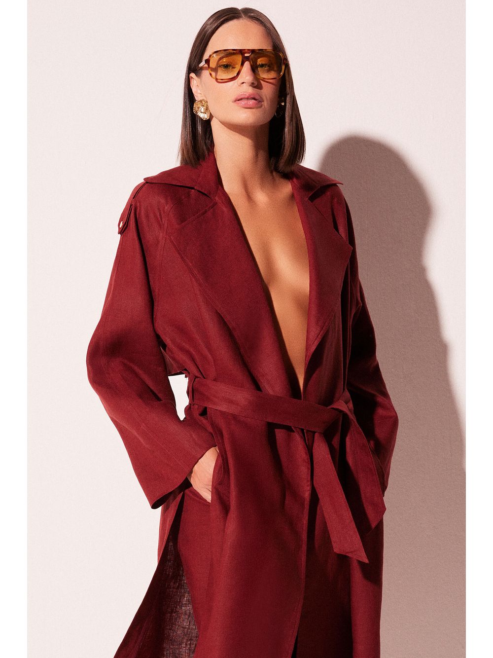 Água de Coco — Jaqueta Longa Reflexo Vermelho