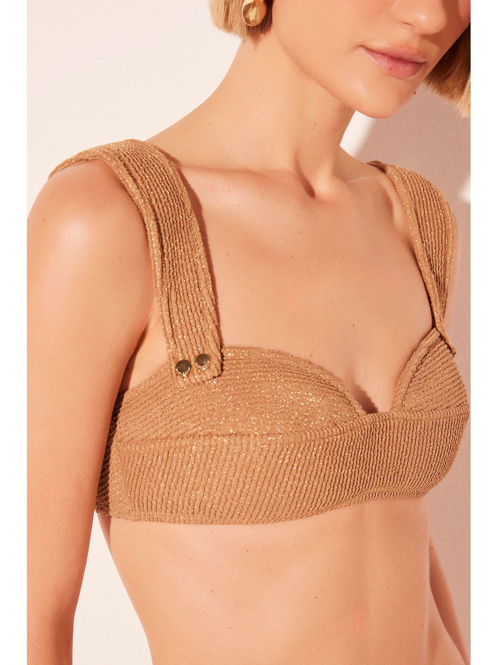 Água de Coco — Biquíni Sutiã Top Áurea Dourado