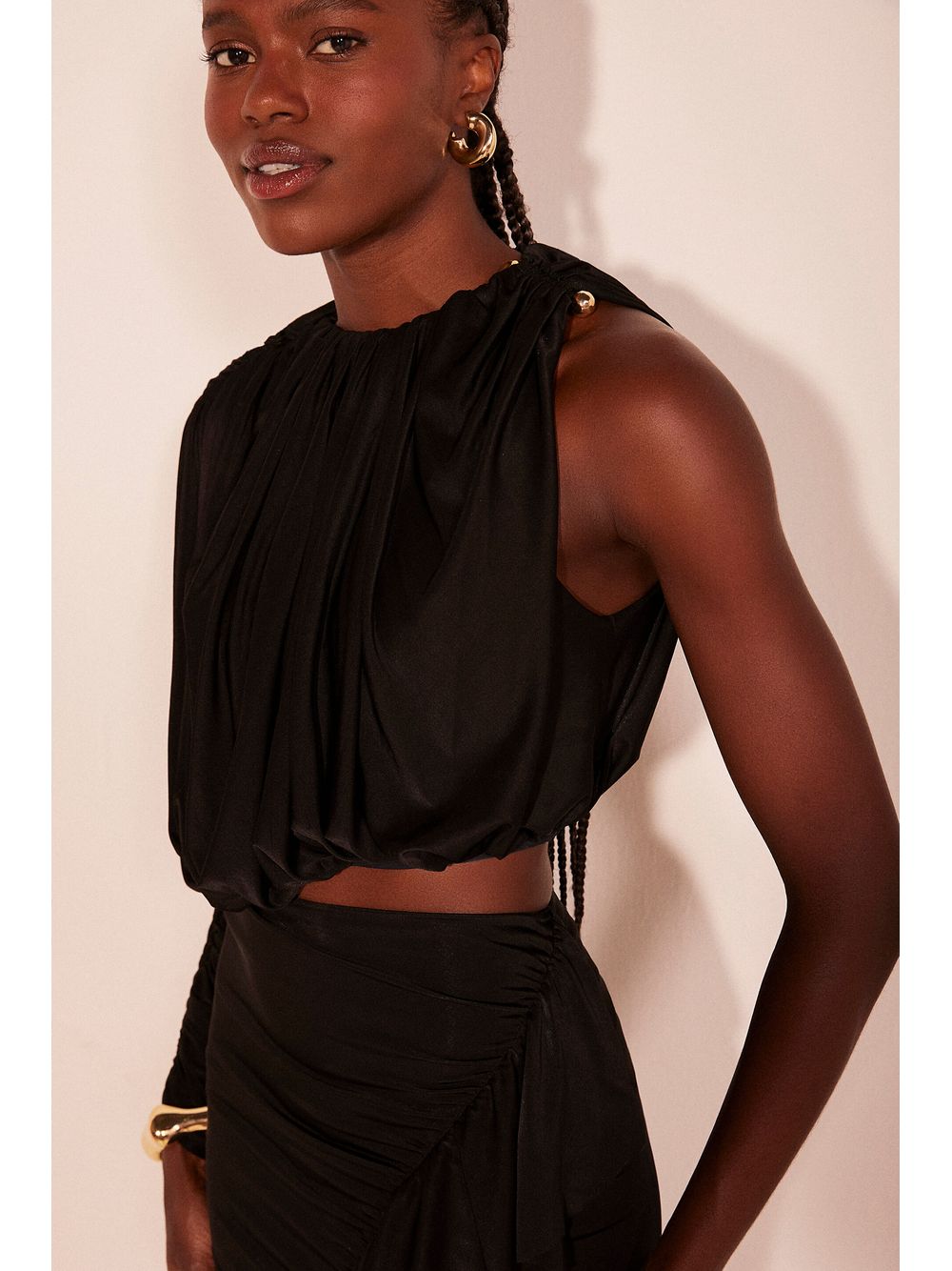 Água de Coco — Blusa Cropped Icapuí Preto