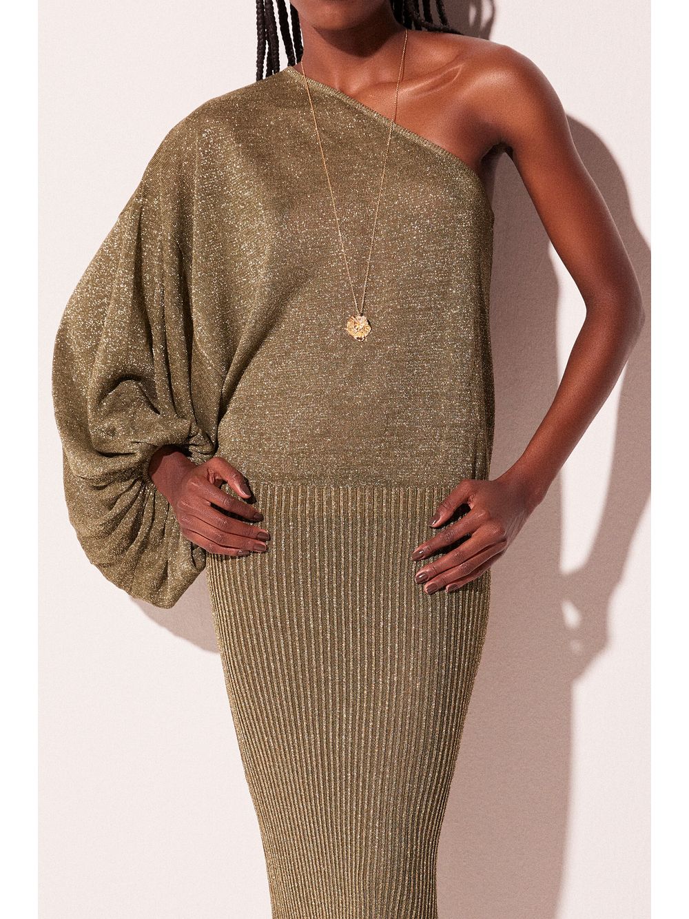 Água de Coco — Vestido Midi Silhueta Verde