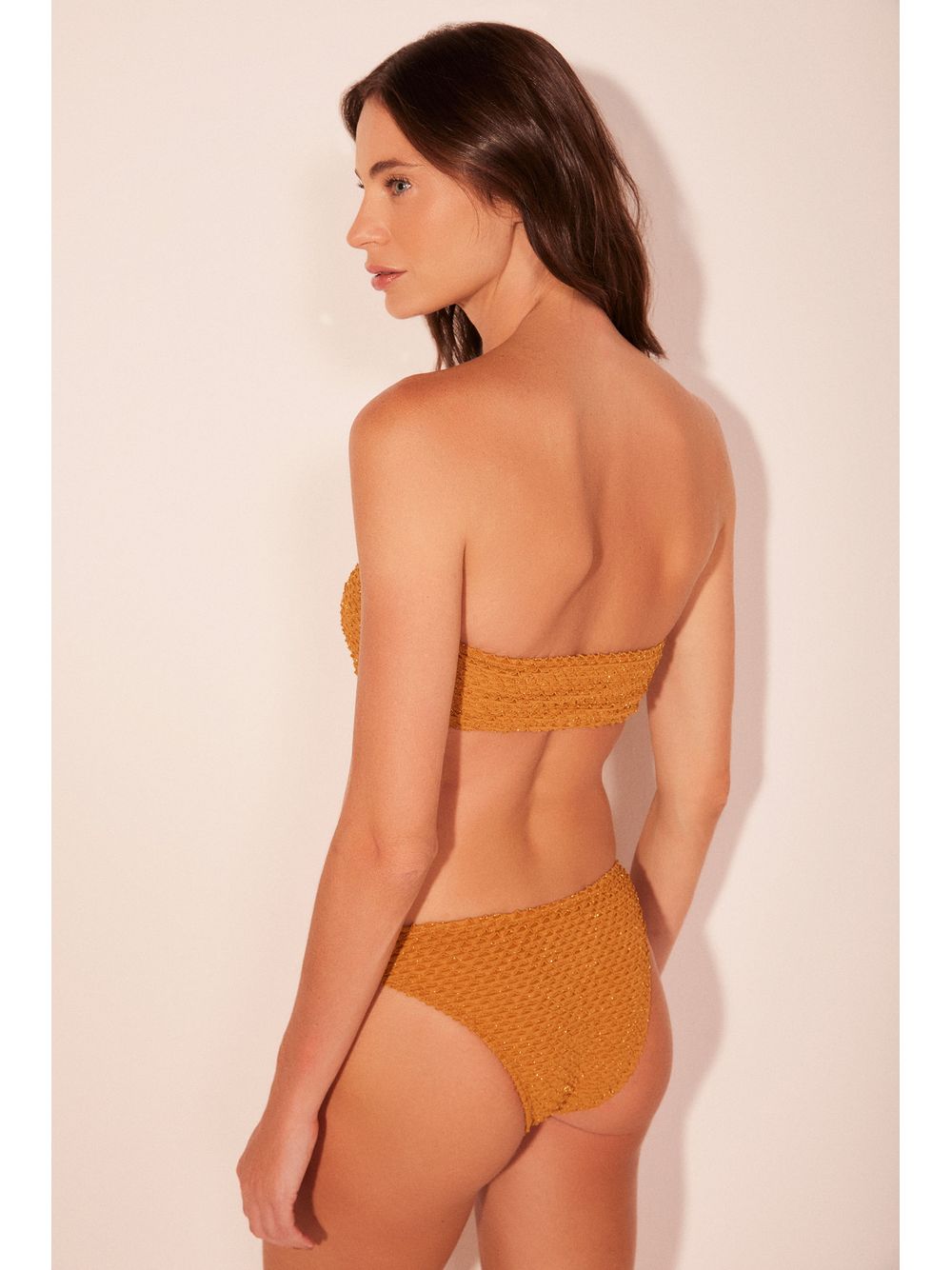 Água de Coco — Biquíni Sutiã Faixa Escamas Lurex Laranja