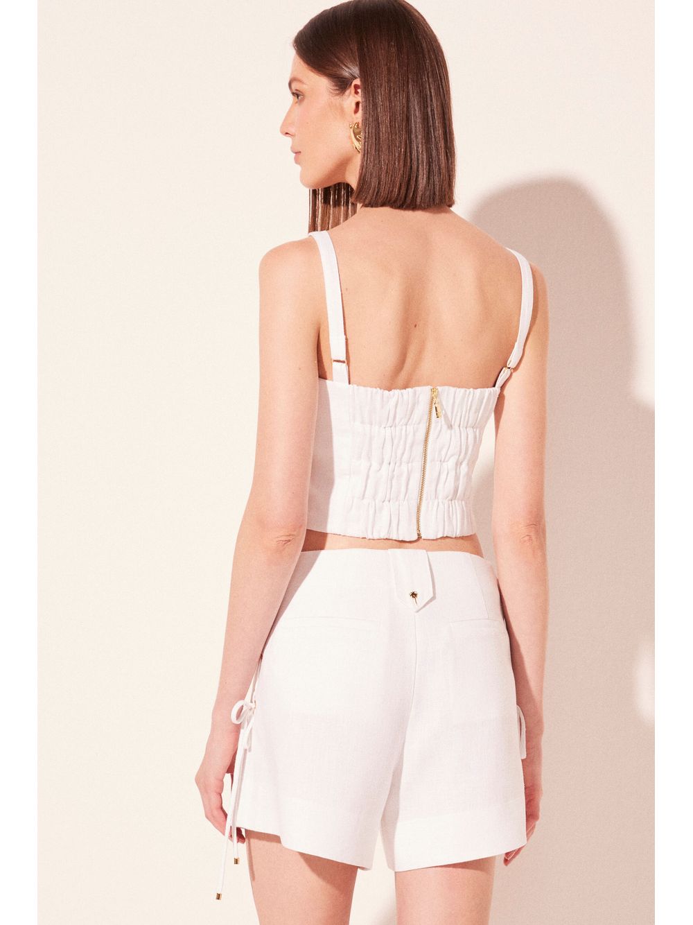 Água de Coco — Short Cintura Alta Solene Branco