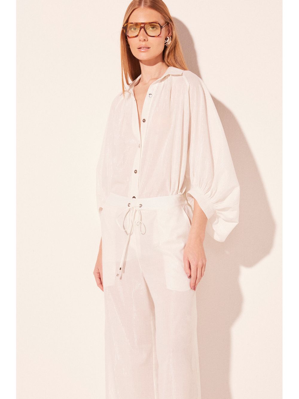 Água de Coco — Calça Reta Néctar Off White