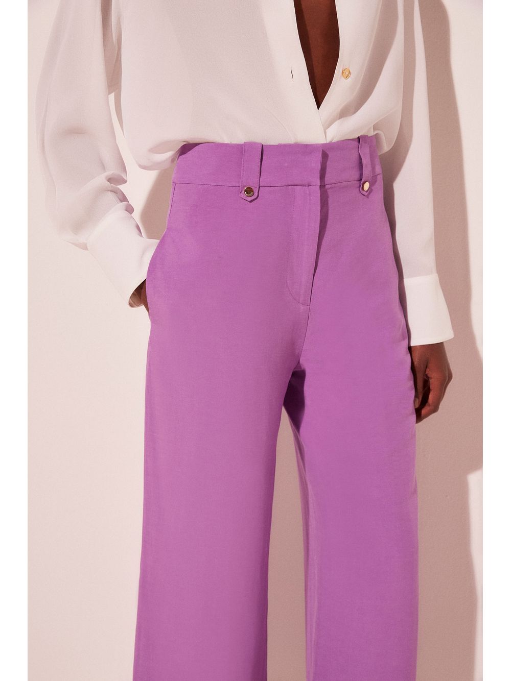 Água de Coco — Calça Pantacourt Vibrante Roxo