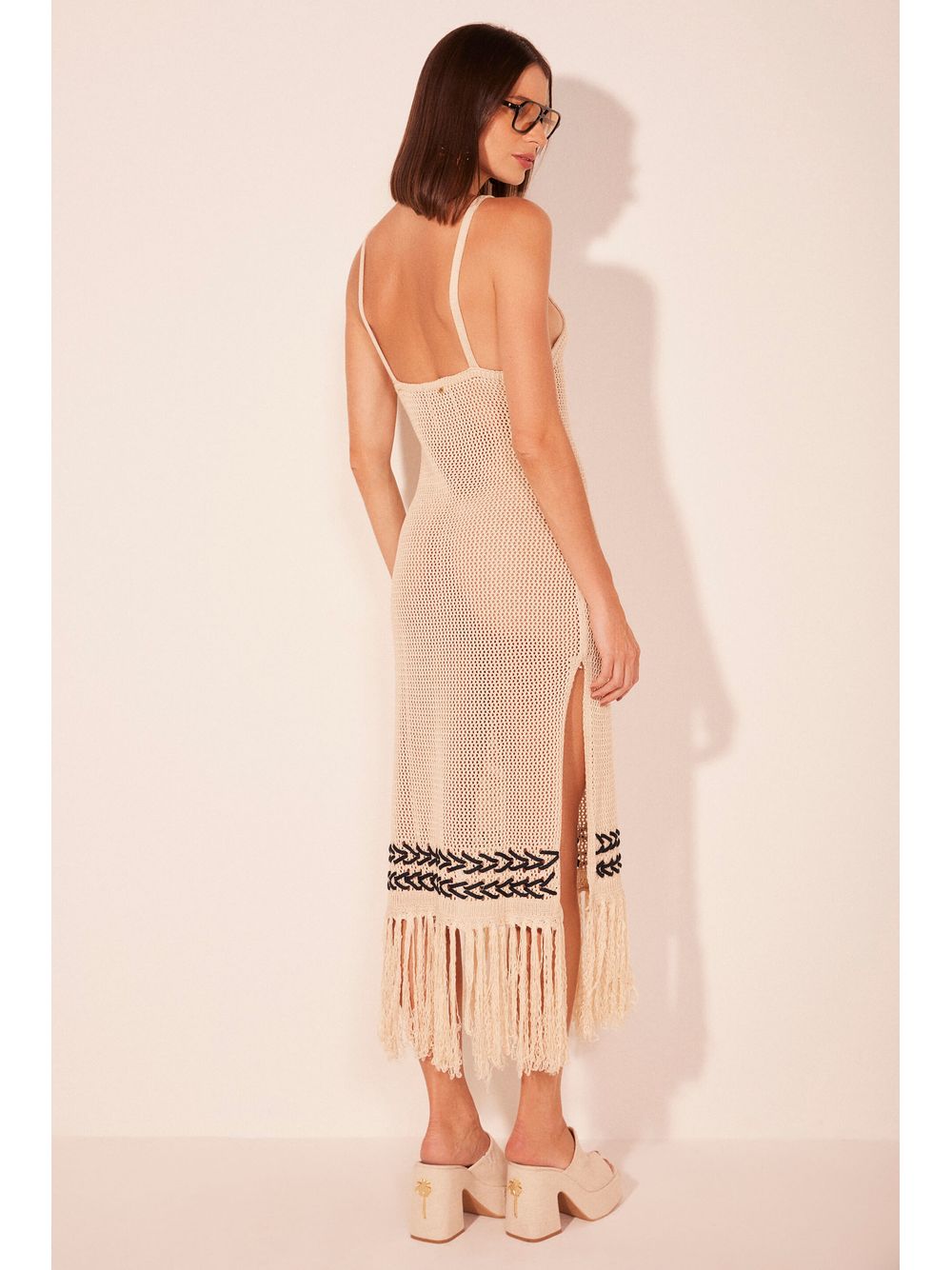 Água de Coco — Vestido Midi Arraia Bege