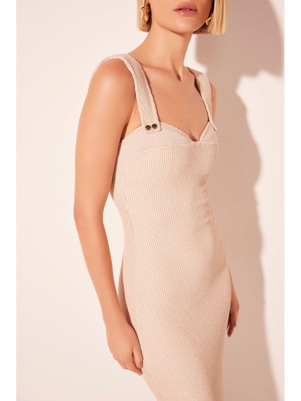 Água de Coco — Vestido Midi Áurea Off White
