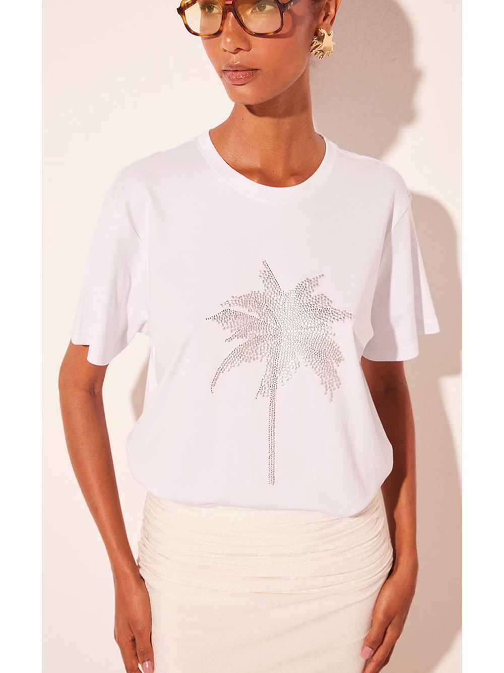 Água de Coco — Camiseta Manga Curta Cocais Branco