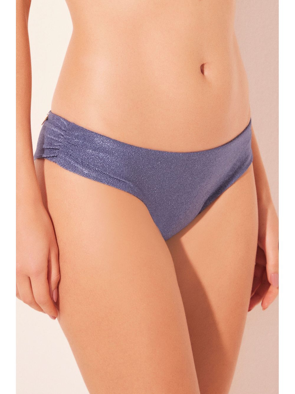 Água de Coco — Biquíni Calcinha Lateral Média Pepita Azul