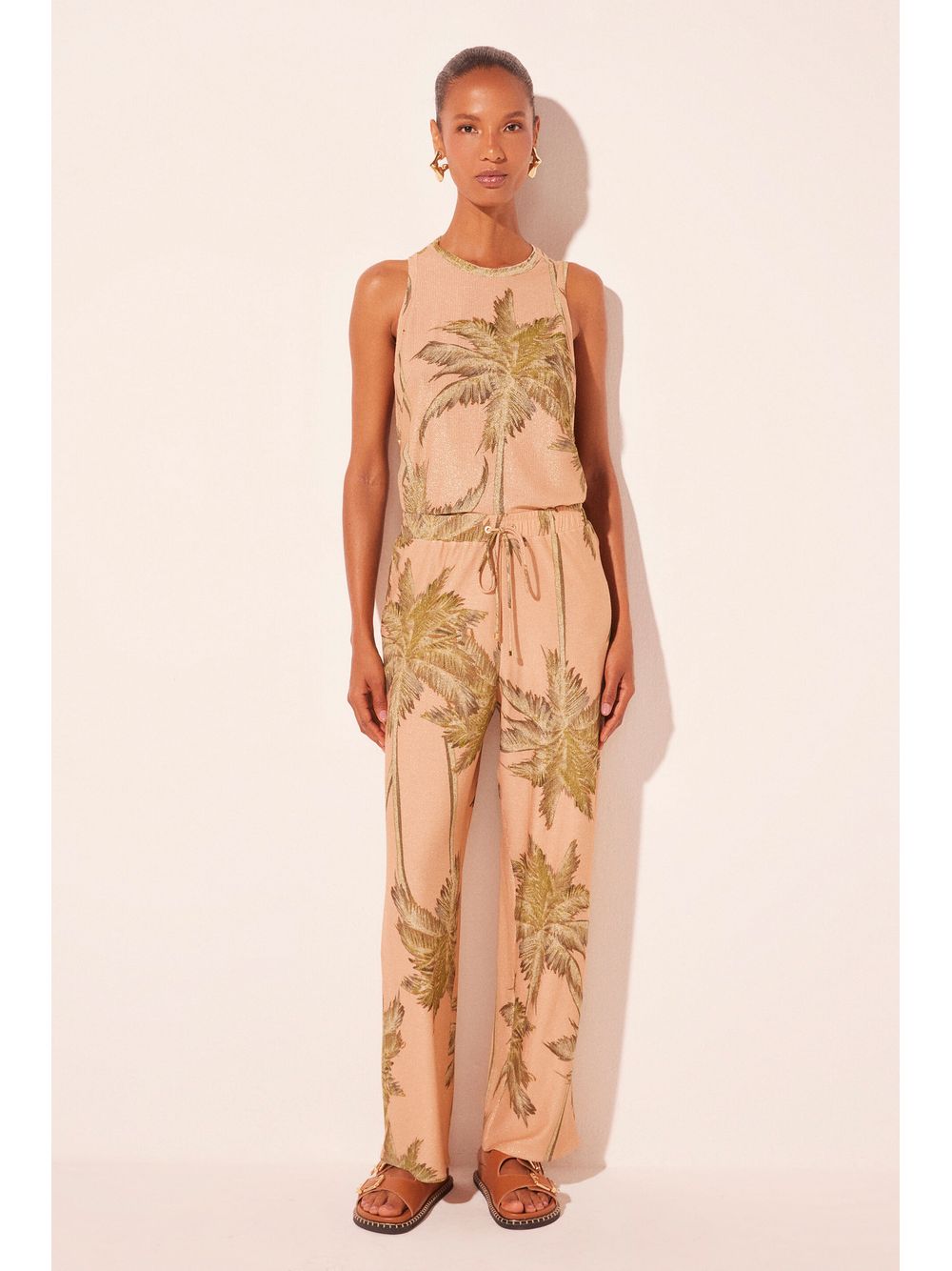 Água de Coco — Calça Pantalona Palmeiras Rosé
