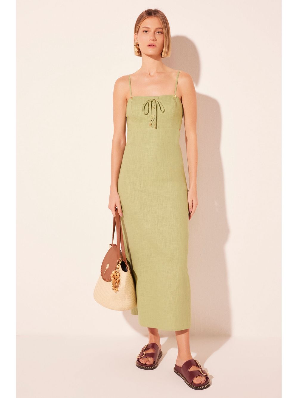 Água de Coco — Vestido Midi Solene Verde