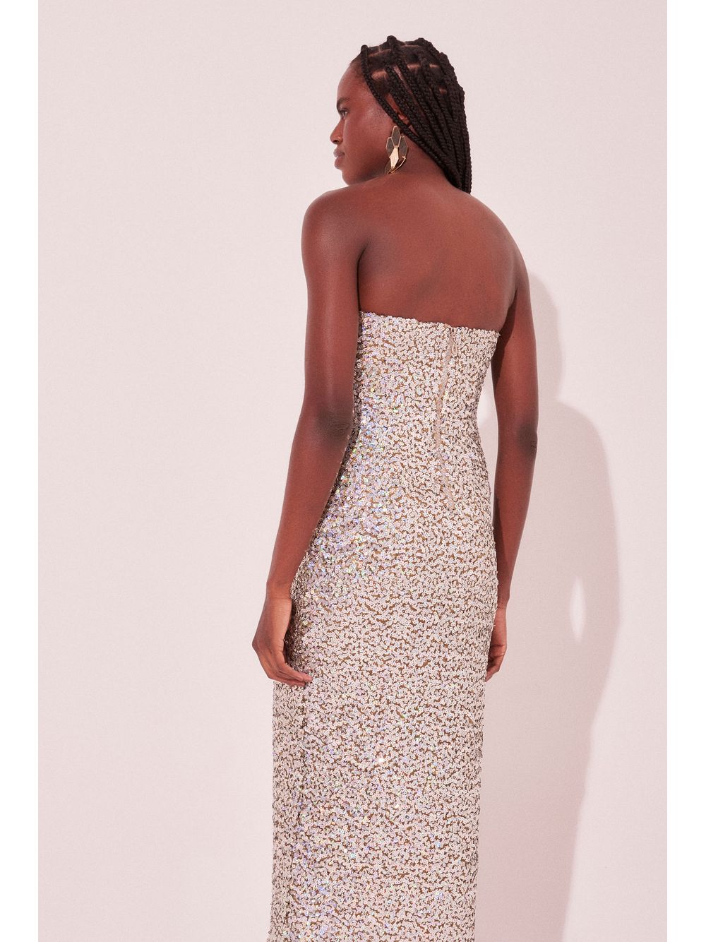 Água de Coco — Vestido Midi Holográfico