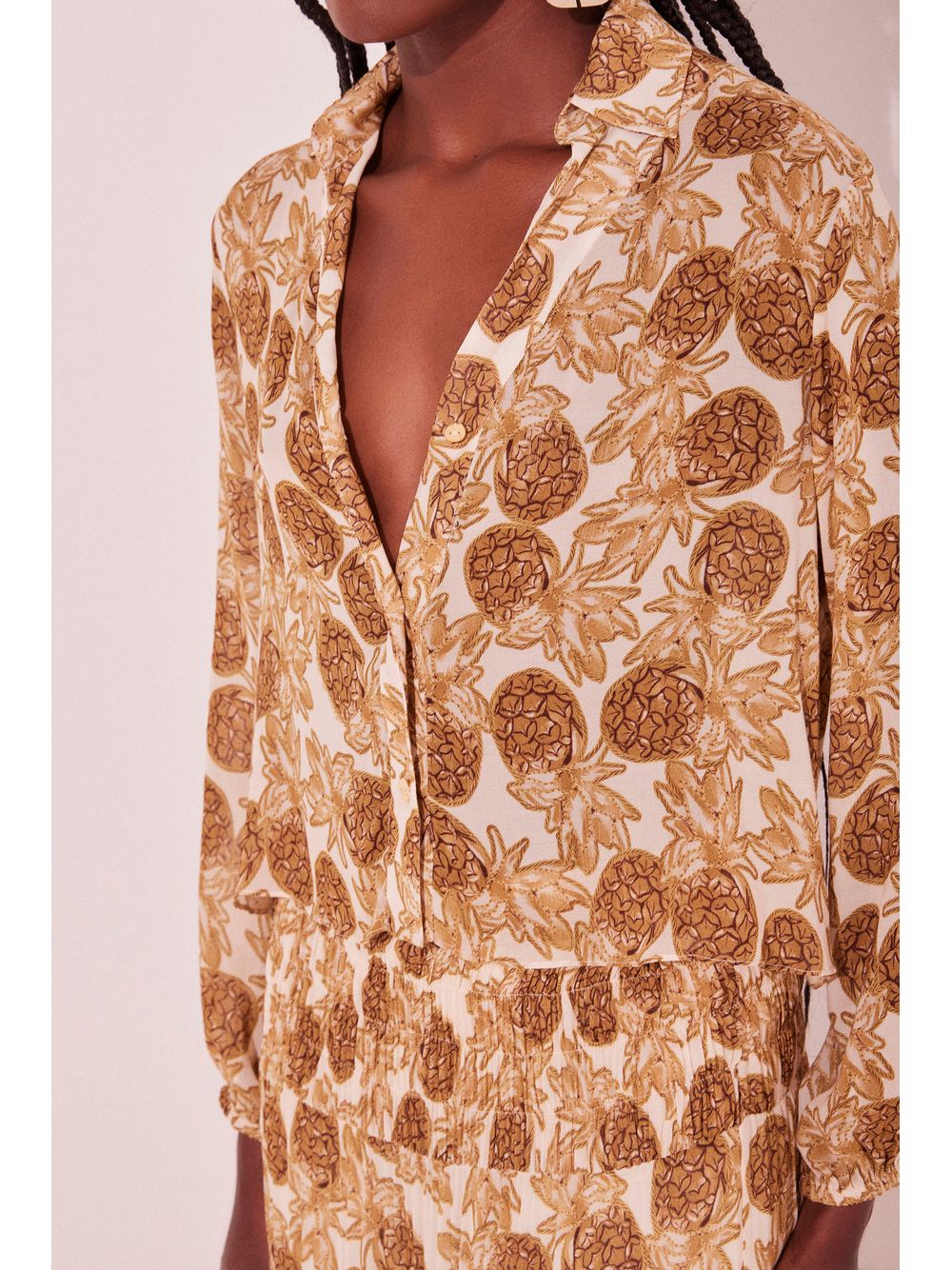 Água de Coco — Camisa Manga Longa Abacaxi