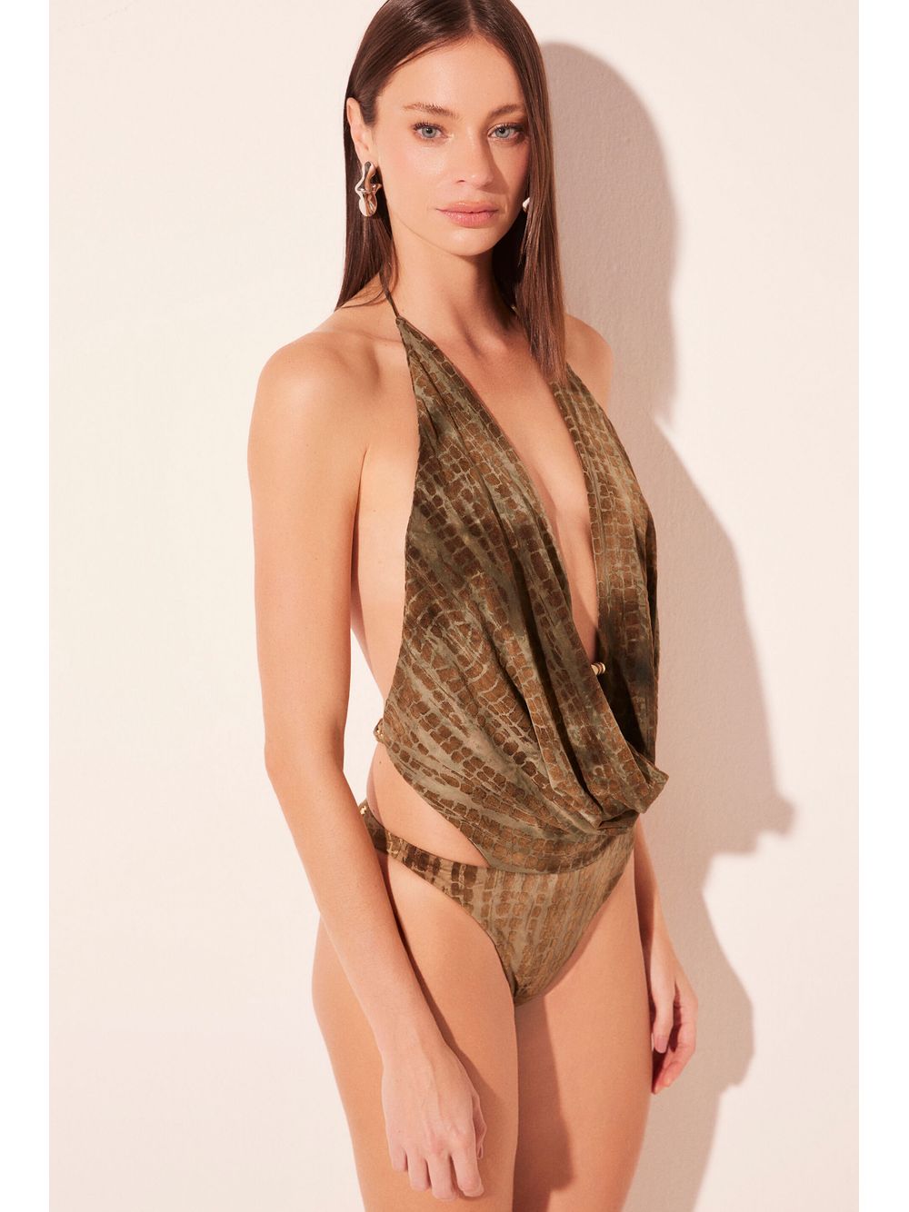 Água de Coco — Body Frente Única Croco Verde