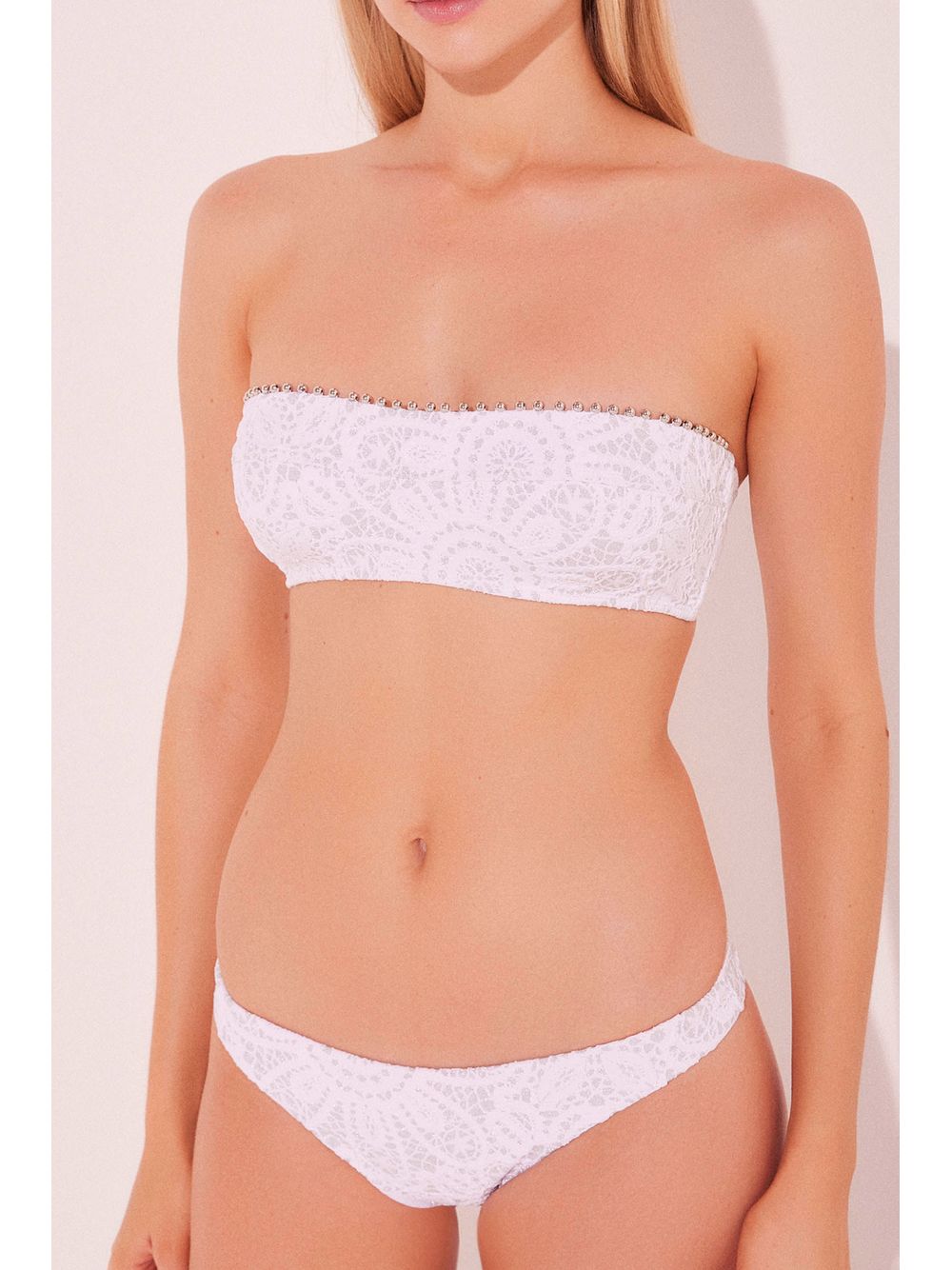 Água de Coco — Biquíni Sutiã Faixa Floral Lurex