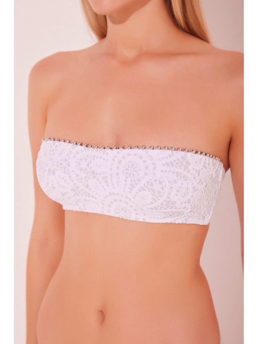 Água de Coco — Biquíni Sutiã Faixa Floral Lurex