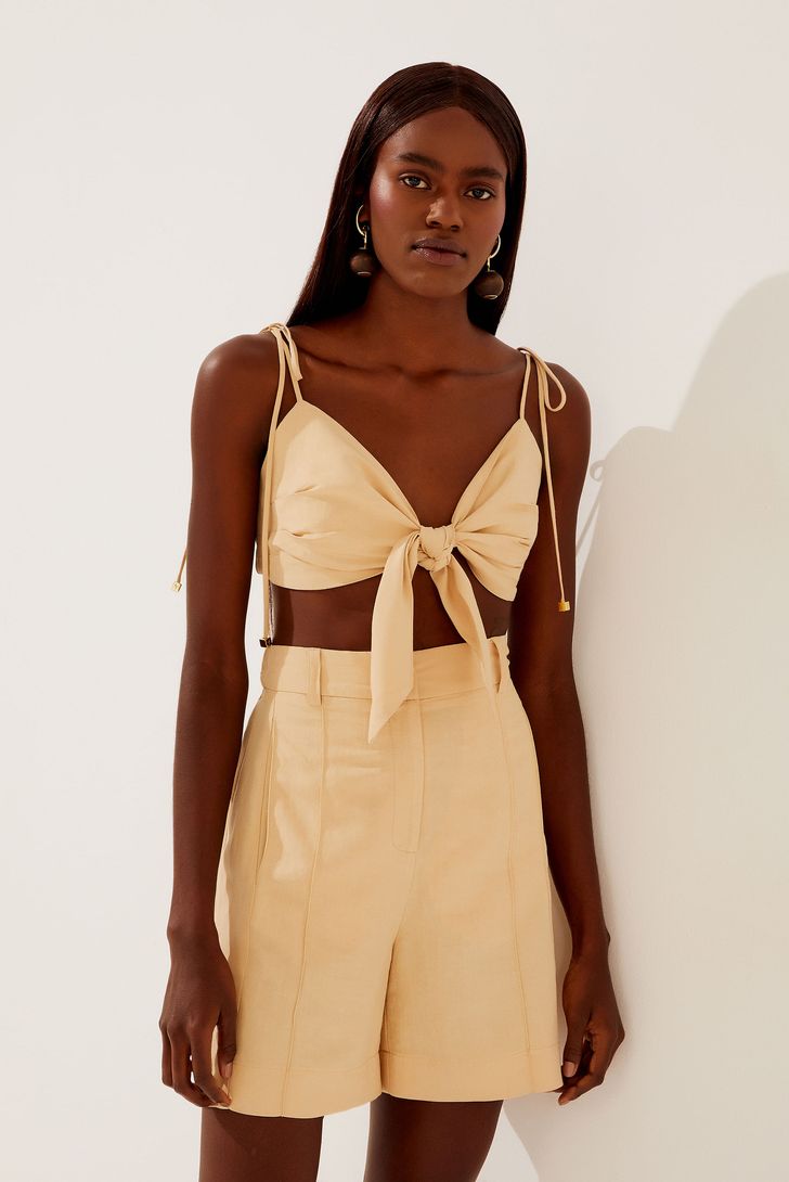 Top Cropped Amarração Alfaiataria Tropical - aguadecoco