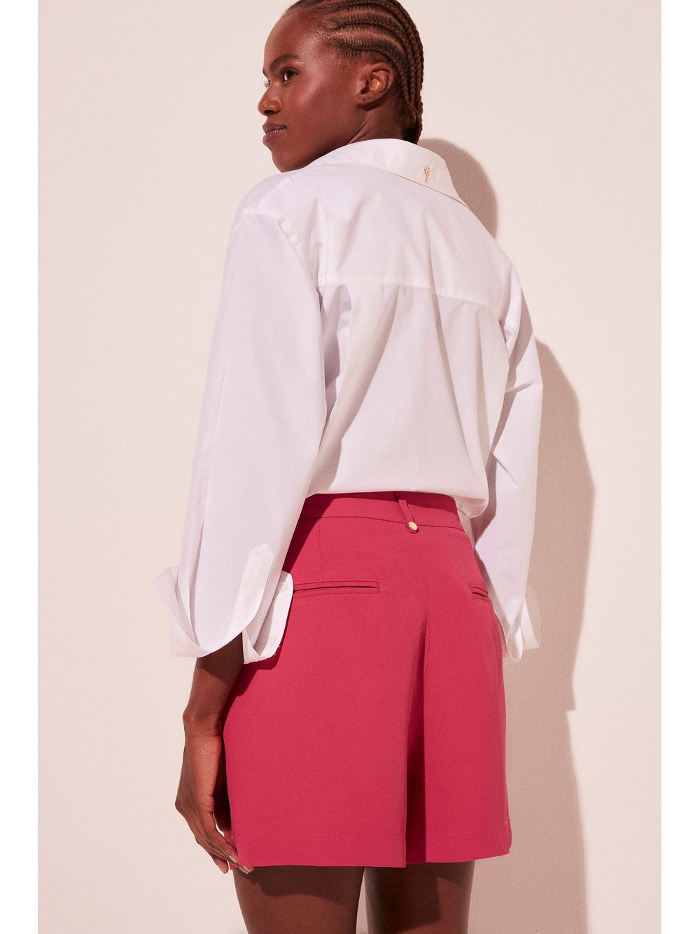 Água de Coco — Short Cintura Alta Petalas Rosa