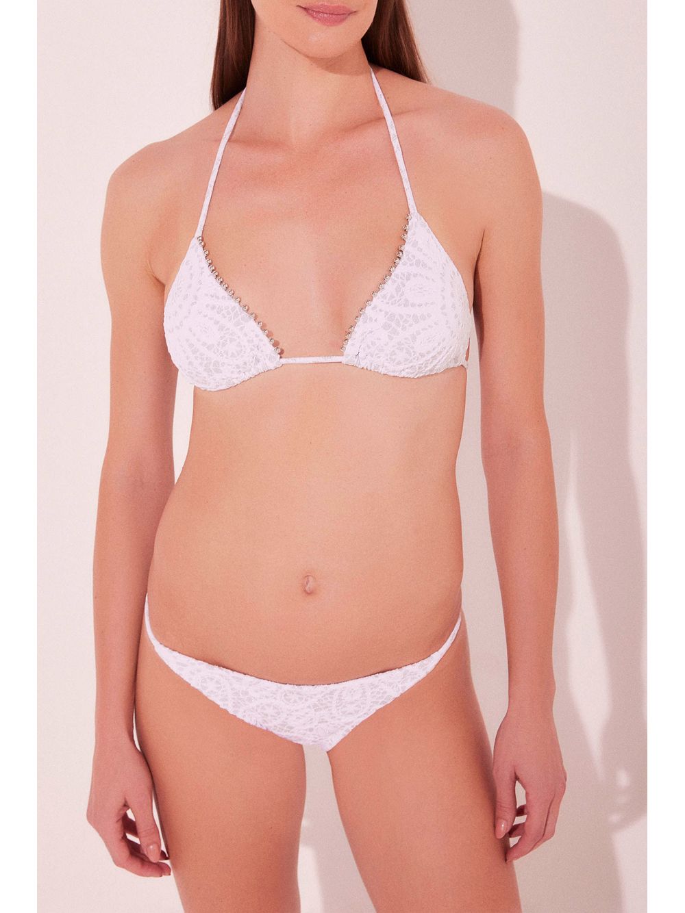 Água de Coco — Biquíni Sutiã Cortininha Floral Lurex