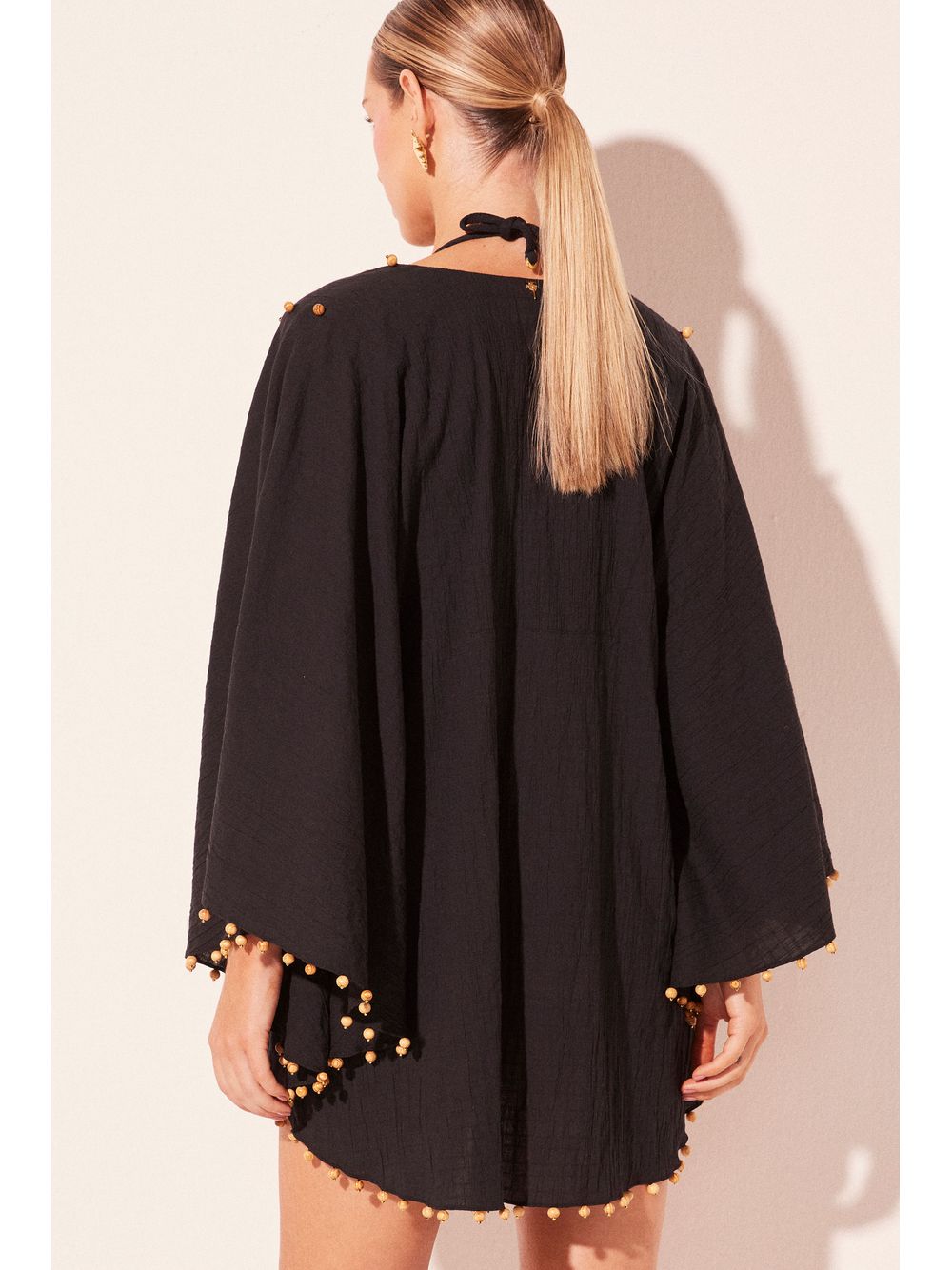 Água de Coco — Vestido Curto Boêmio Preto