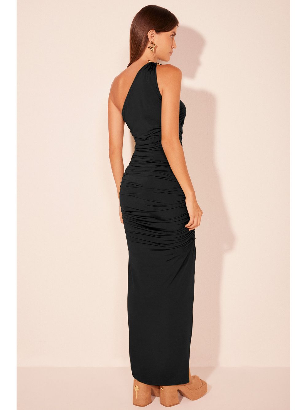 Água de Coco — Vestido Midi Icapui Preto
