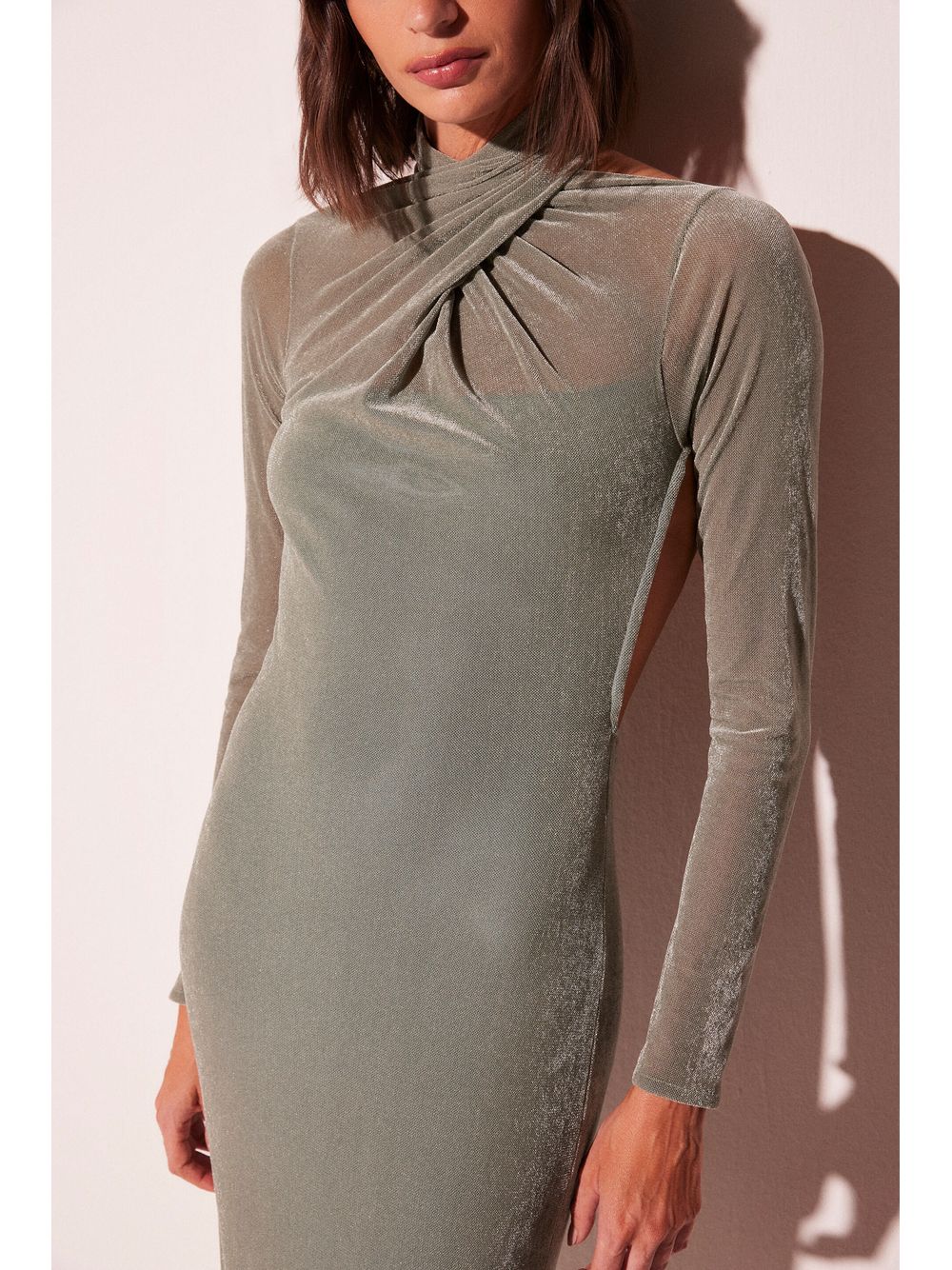 Água de Coco — Vestido Midi Tecelagem Azul