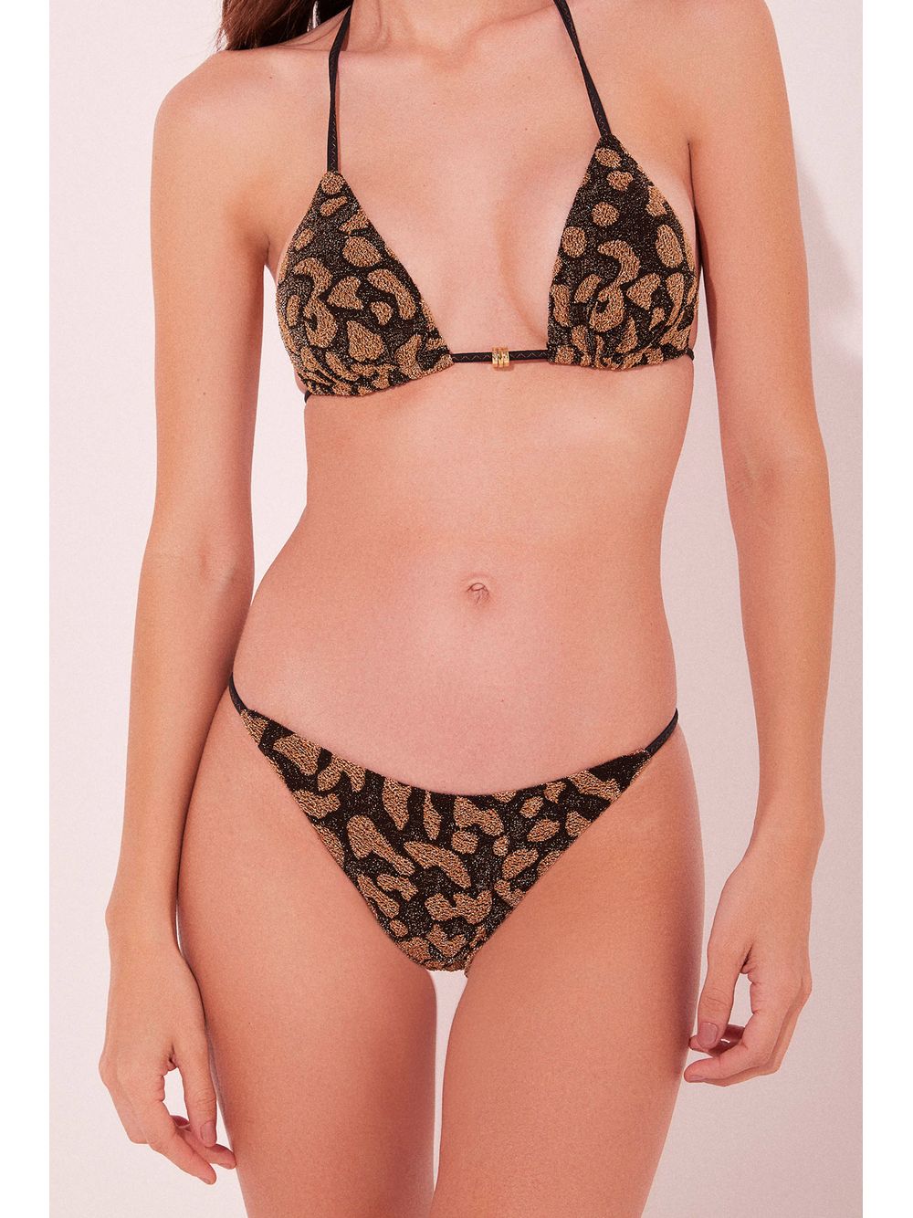 Água de Coco — Biquíni Calcinha Lateral Fina Onça Lurex