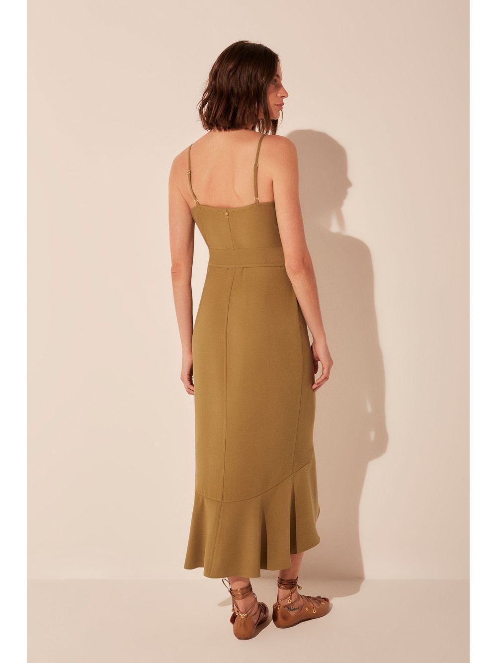 Água de Coco — Vestido Midi Alfaiataria Natureza