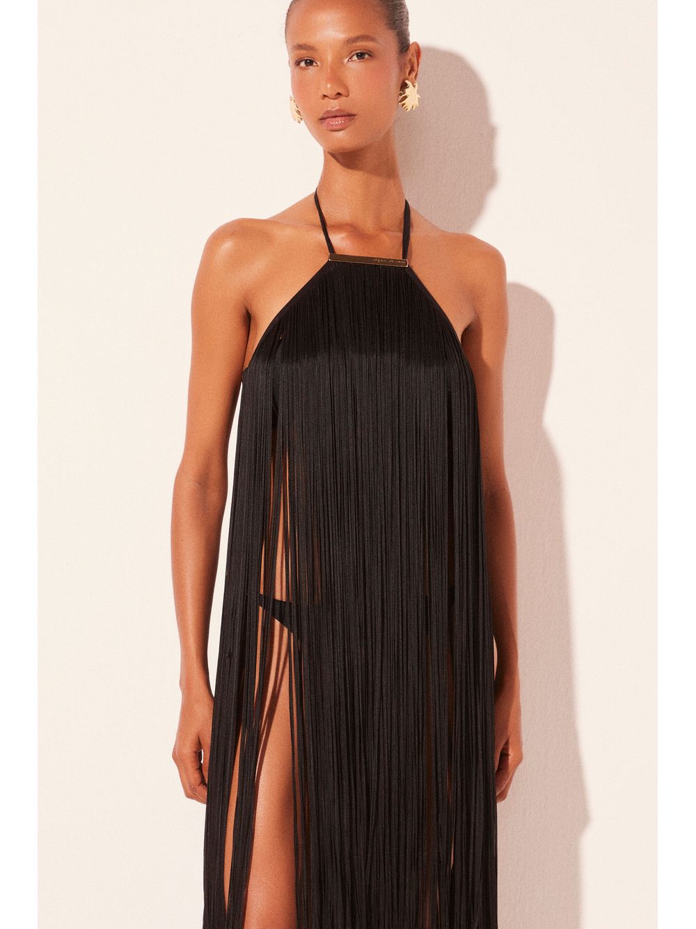 Água de Coco — Vestido Midi Marea Preto