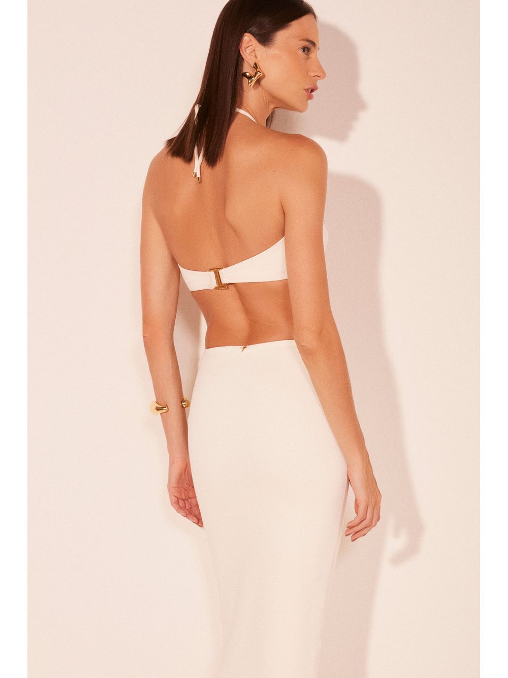 Água de Coco — Saia Midi Palha Off White