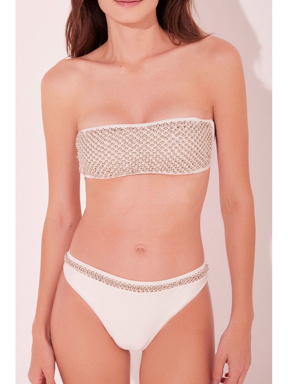 Água de Coco — Biquíni Sutiã Faixa Poá Off White