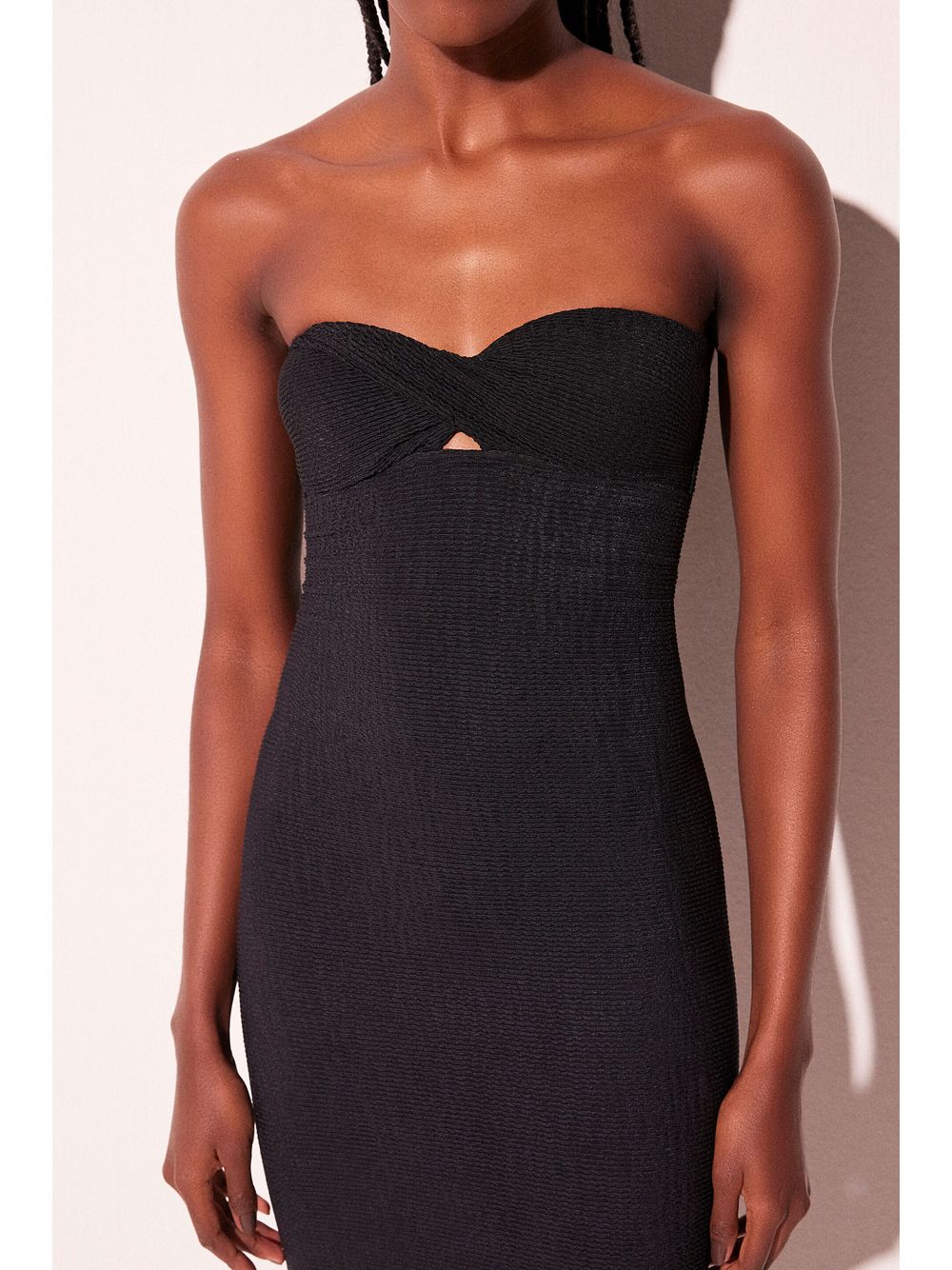 Água de Coco — Vestido Midi Lagoa Preto