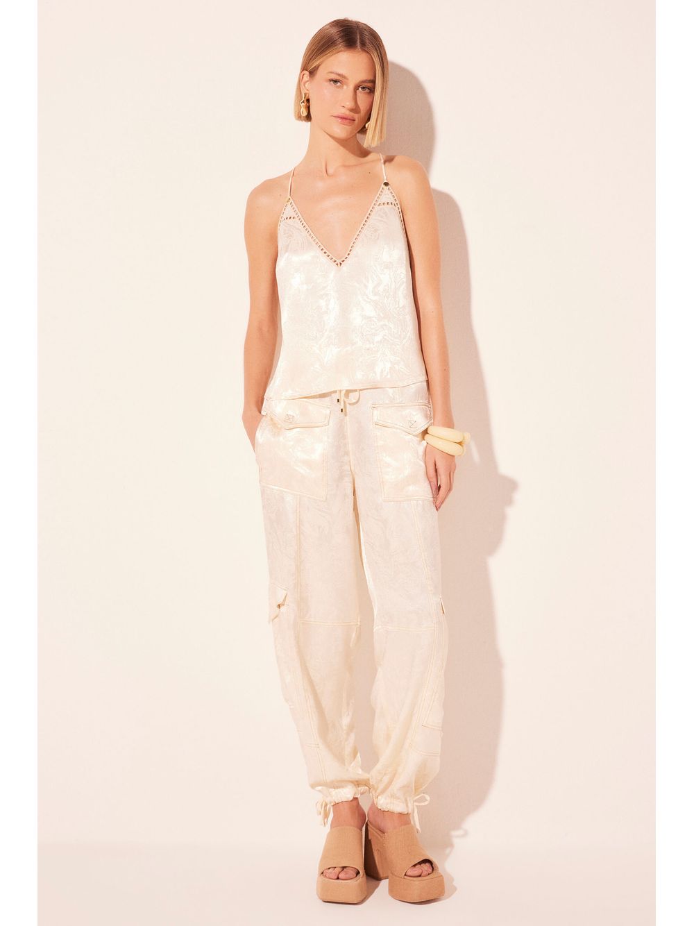 Água de Coco — Blusa Alça Prisma Off White