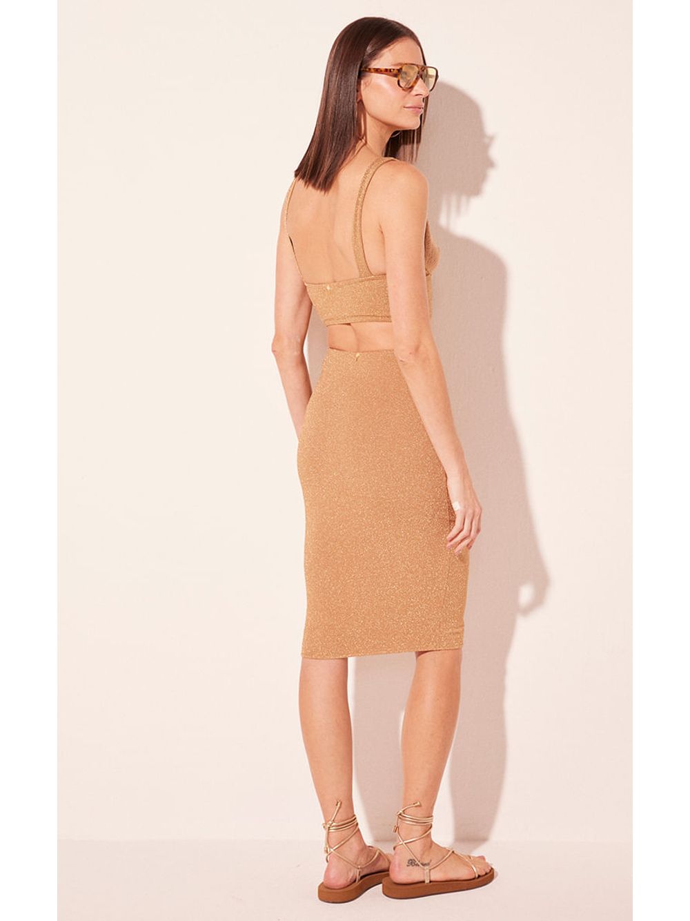 Água de Coco — Top Alça Cordas Lurex Dourado