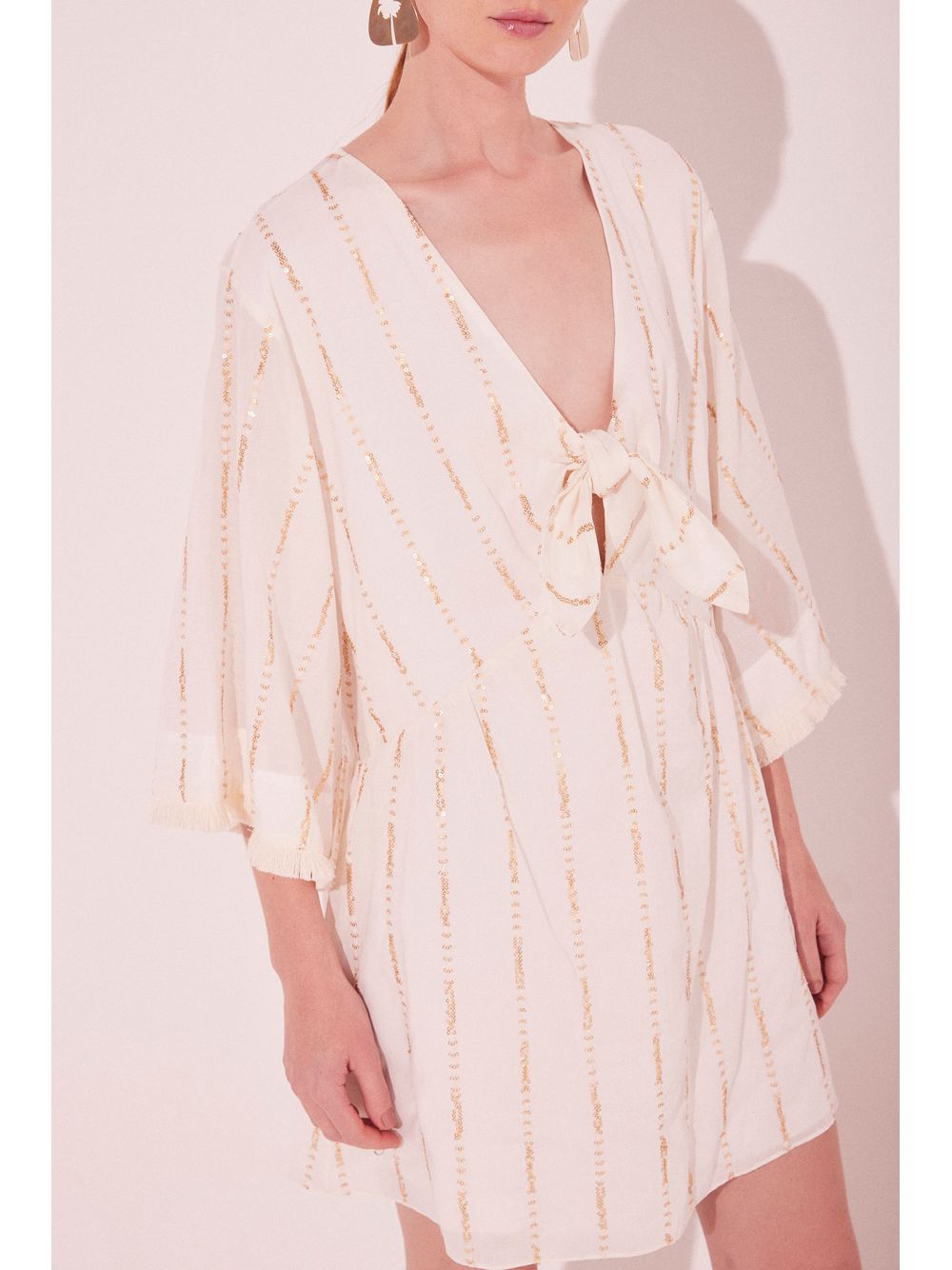 Água de Coco — Vestido Curto Leveza Off White