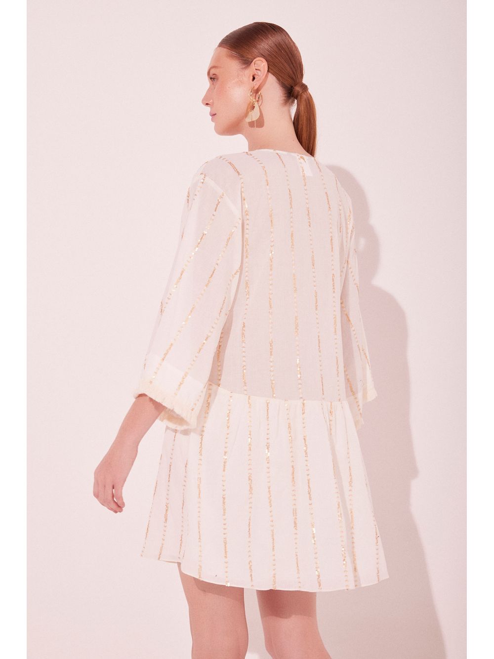 Água de Coco — Vestido Curto Leveza Off White