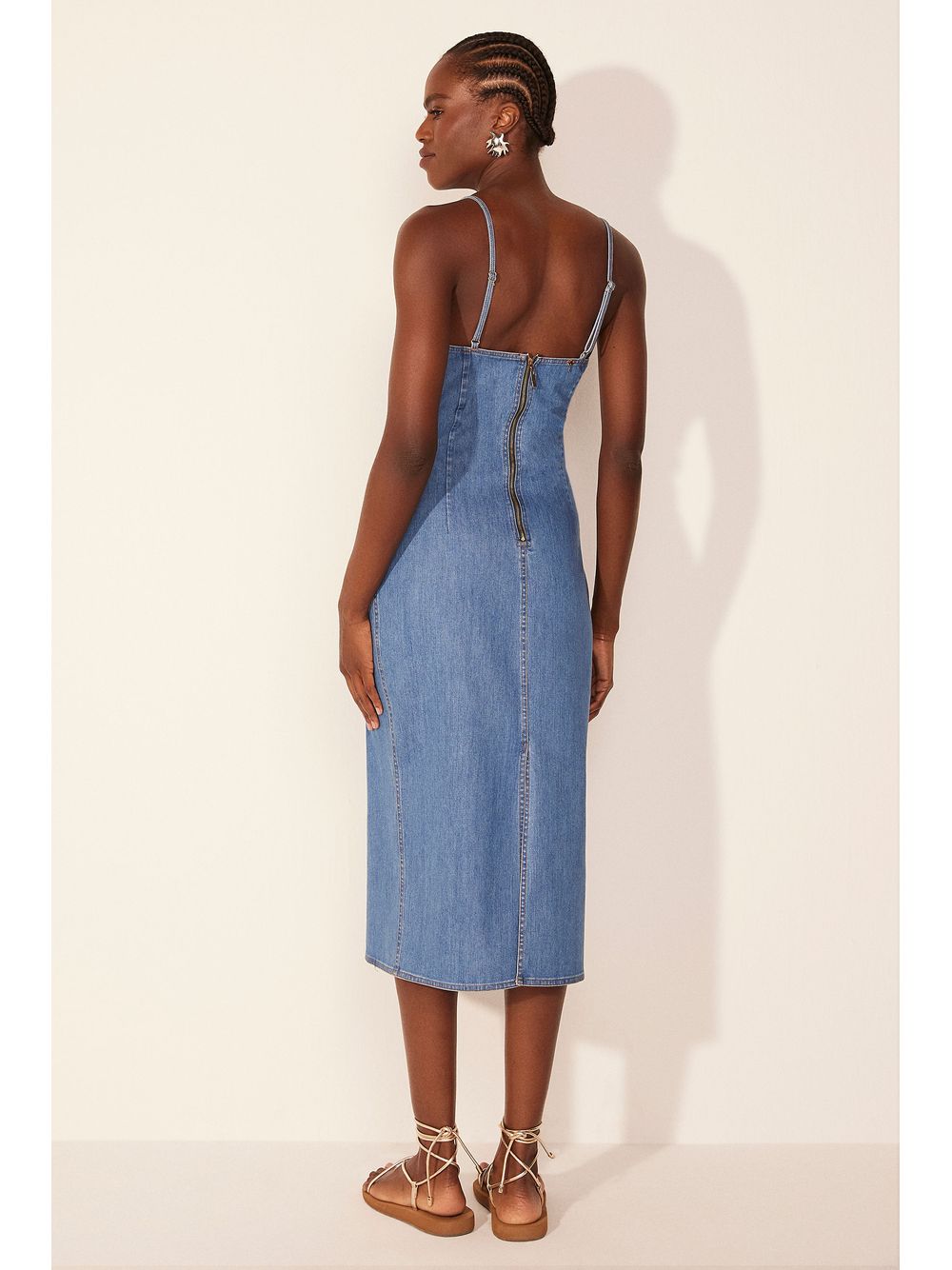 Água de Coco — Vestido Midi Denim