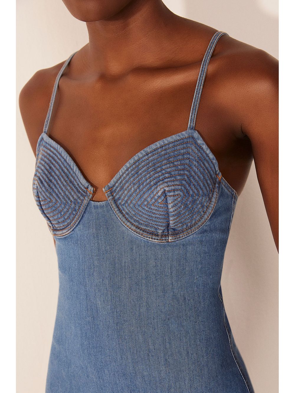 Água de Coco — Vestido Midi Denim
