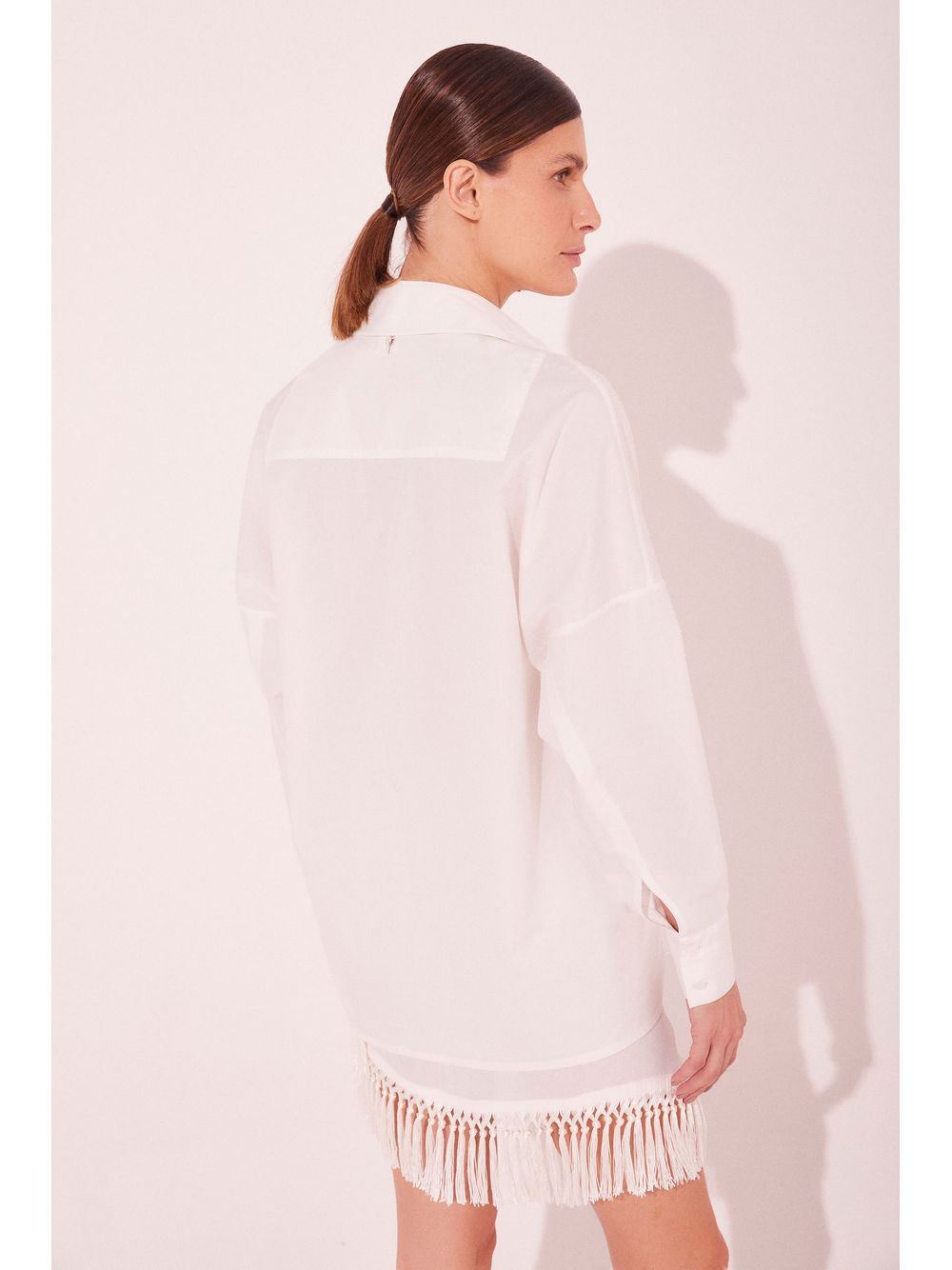 Água de Coco — Camisa Manga Longa Croche Off White