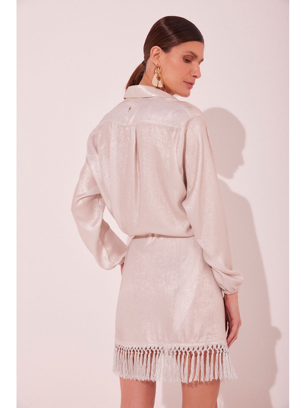Água de Coco — Saia Curta Shine Off White