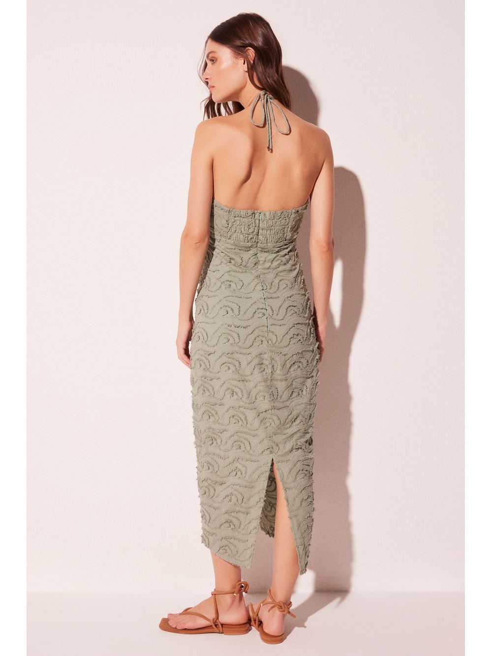 Água de Coco — Vestido Midi Esmeralda