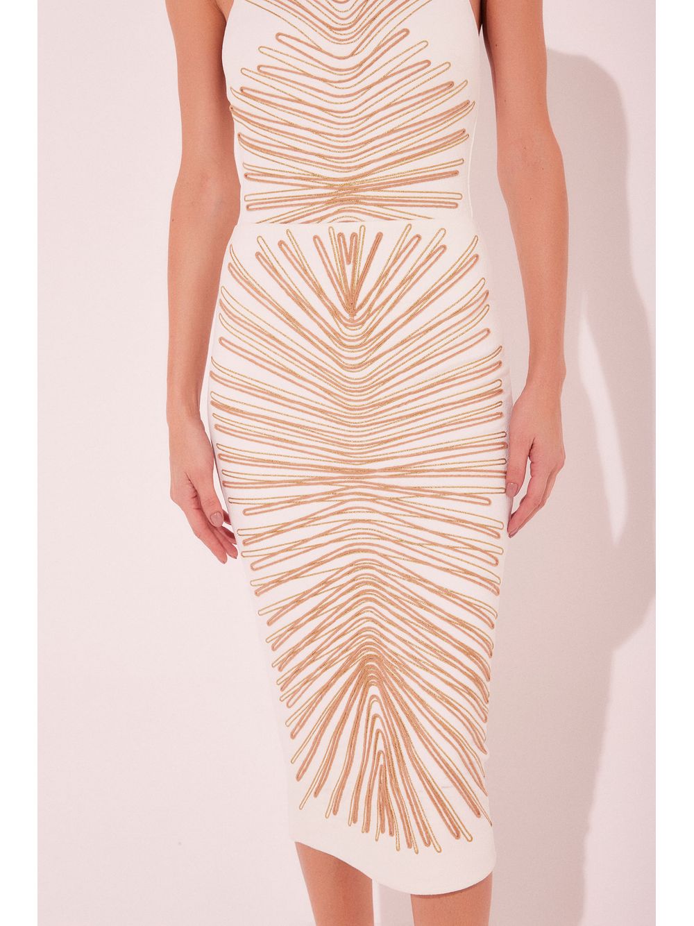Água de Coco — Saia Midi Cordas Off White