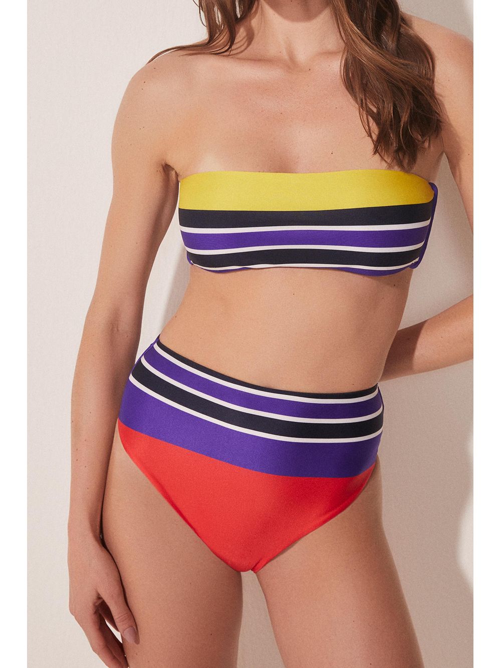 Água de Coco — Biquíni Calcinha Hot Pants Listrado