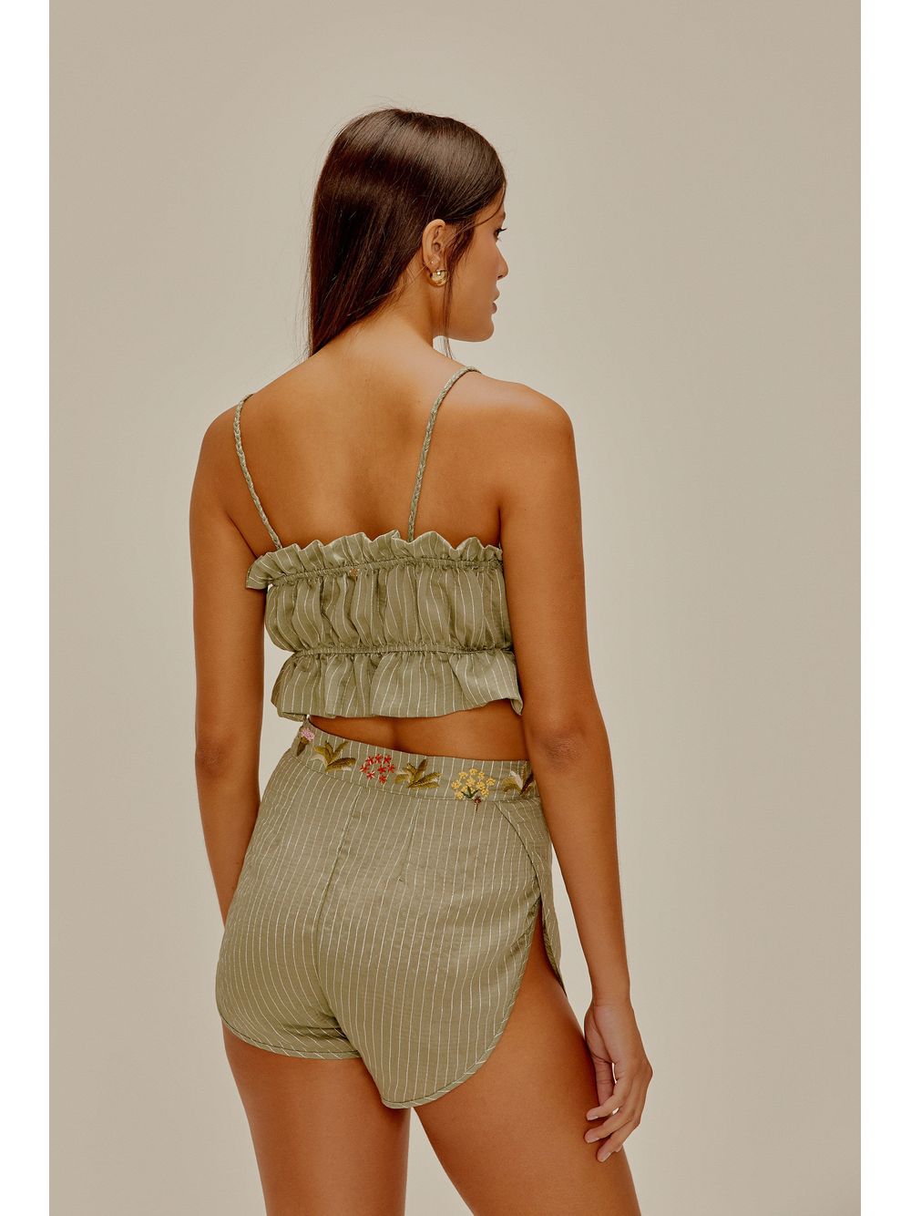 Água de Coco — Short Barra Arredondada Capim Limão
