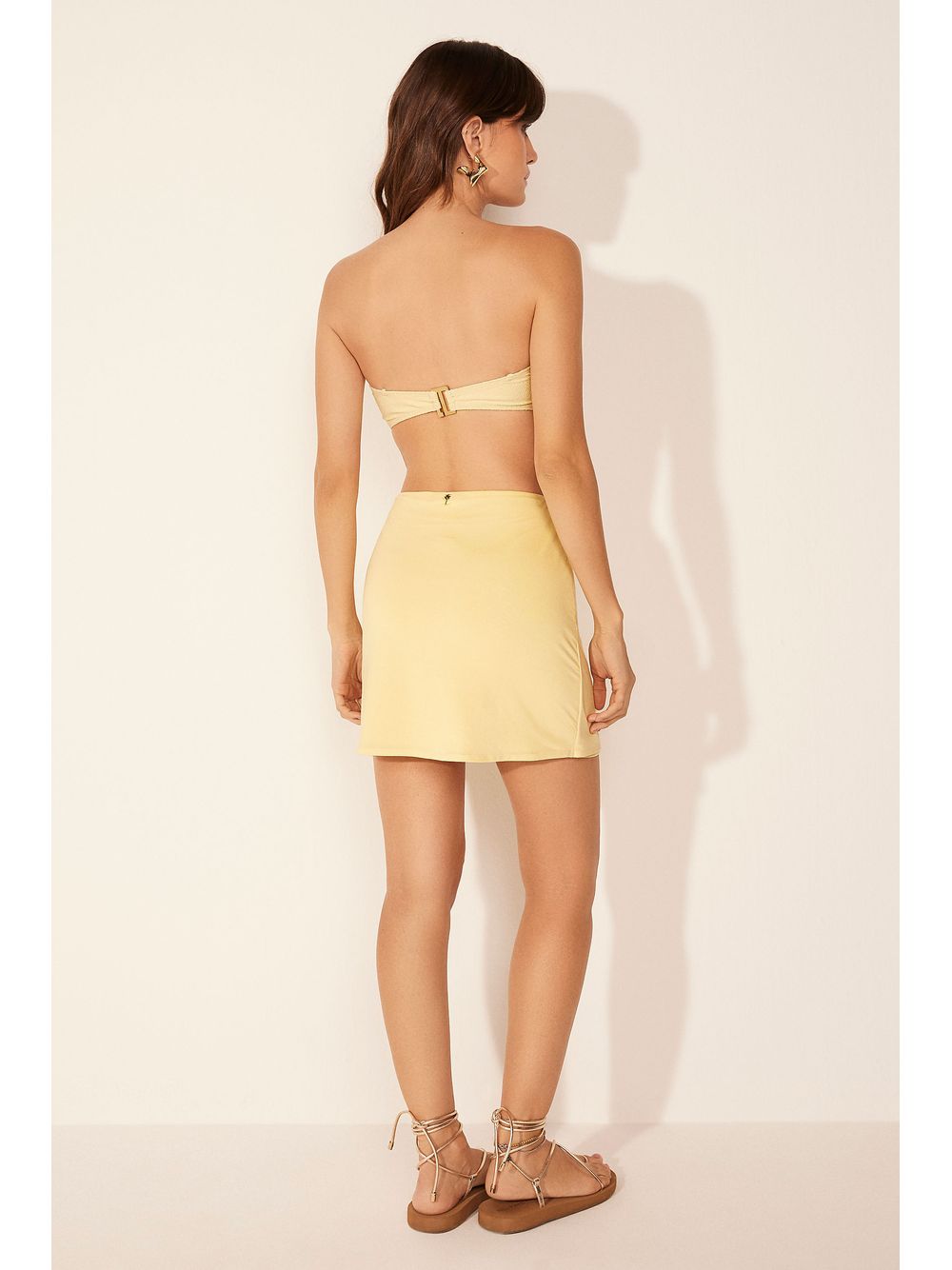 Água de Coco — Saia Curta Malta Amarelo