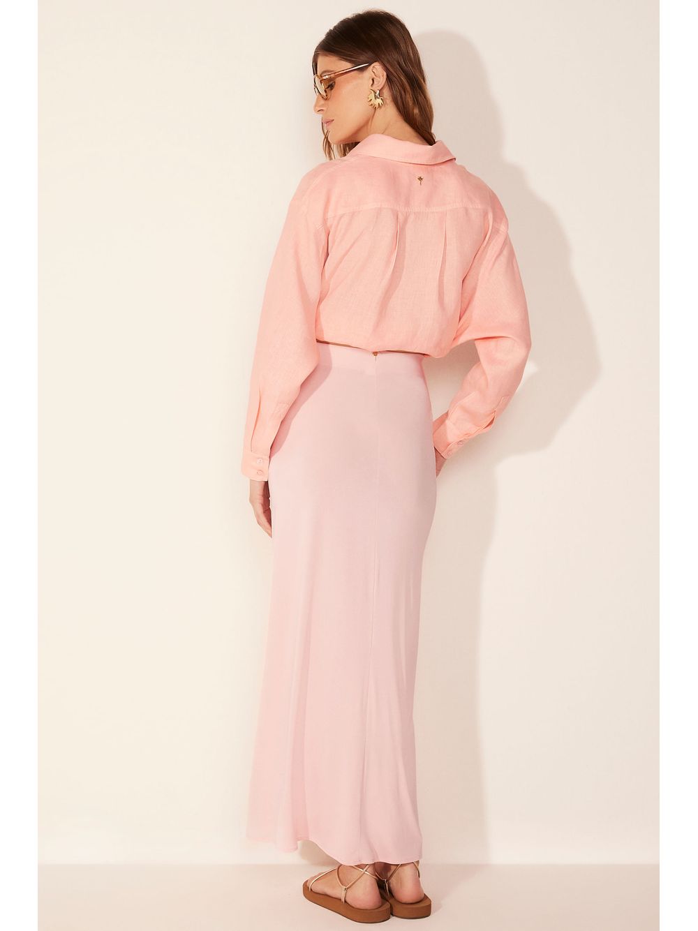 Água de Coco — Saia Longa Malta Rosa