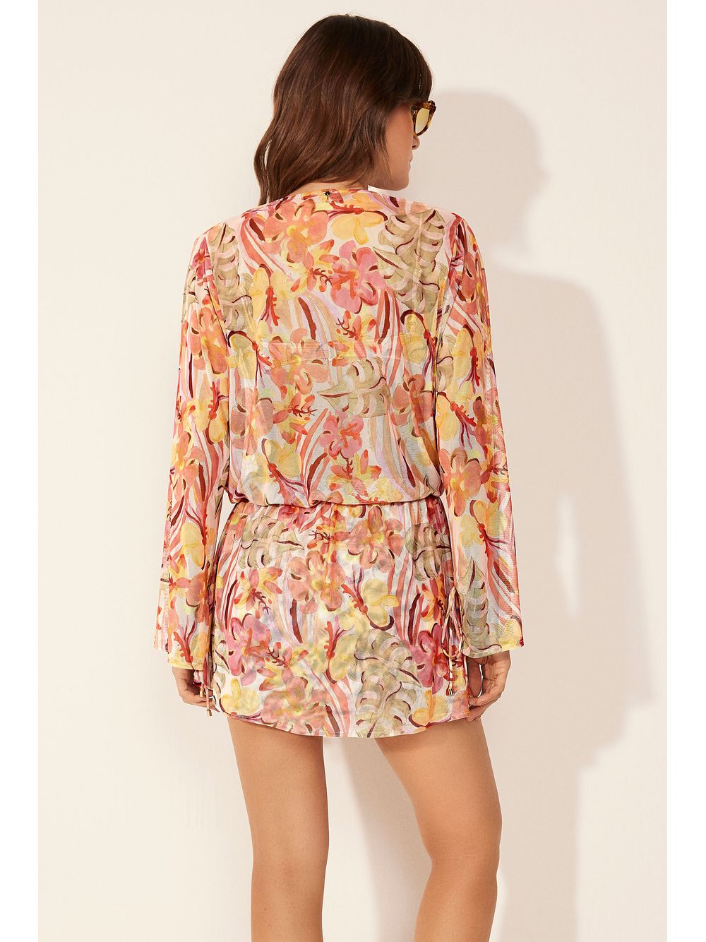Água de Coco — Vestido Curto Arte Floral
