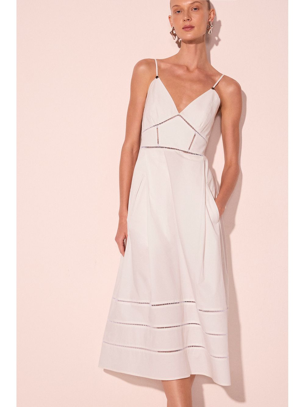 Água de Coco — Vestido Midi Milos Off White