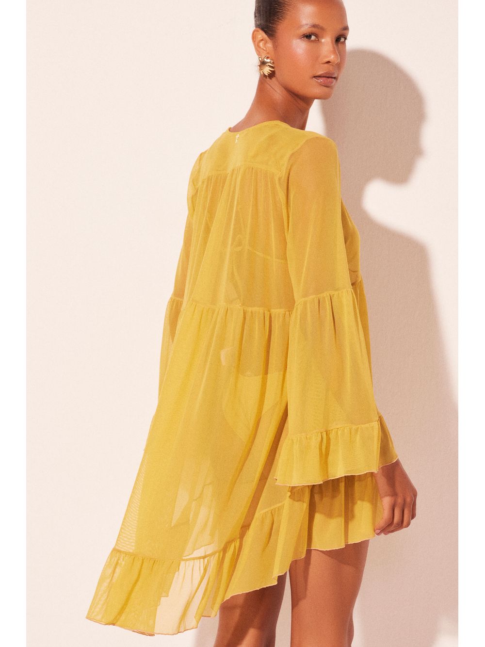 Água de Coco — Vestido Curto Leme Amarelo