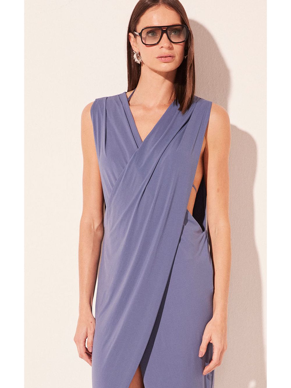 Água de Coco — Vestido Longo Pepita Azul